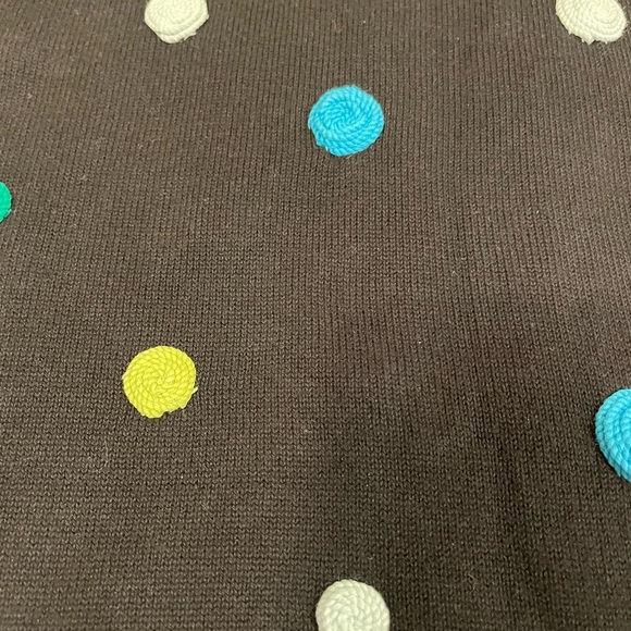 Foxcroft Black Multicolored Polka Dots Long Sleeve Zipper Cardigan Size Medium - Picture 3 of 5